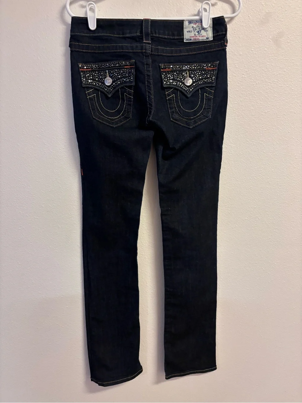 True Religion Women's Dark Indigo Straight Leg Jeans